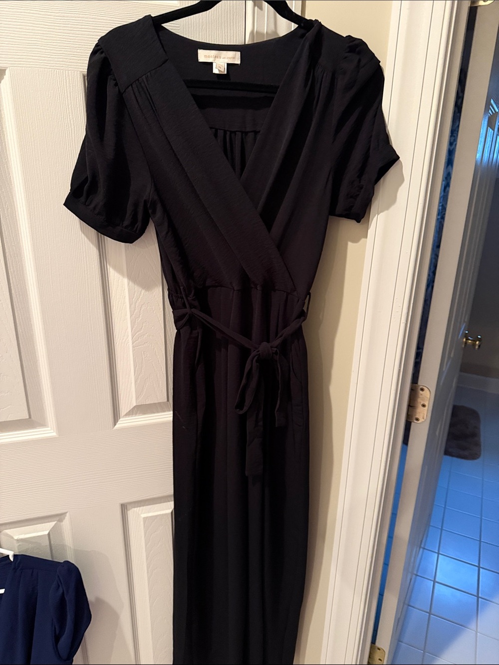 Black Wrap Jumpsuit with Tie Waist